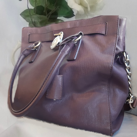 Michael Kors Purple Large Hamilton Satchel - Picture 1 of 4
